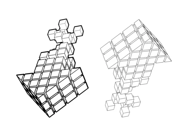 Icono de flecha hecho de cubos — Archivo Imágenes Vectoriales