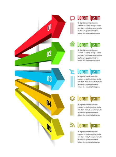 Options d'infographie avec flèche de couleur — Image vectorielle