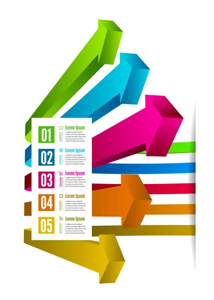 Opções infográficas com seta de cor — Vetor de Stock