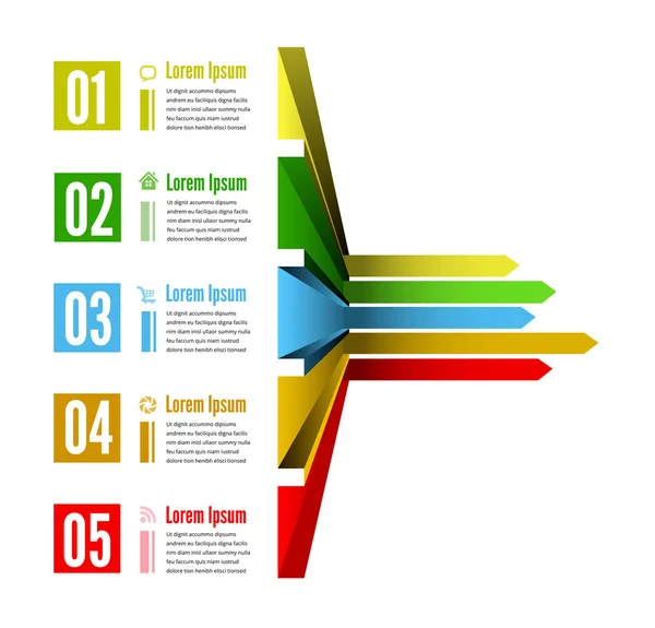 Infographic opties met pijl kleur — Stockvector