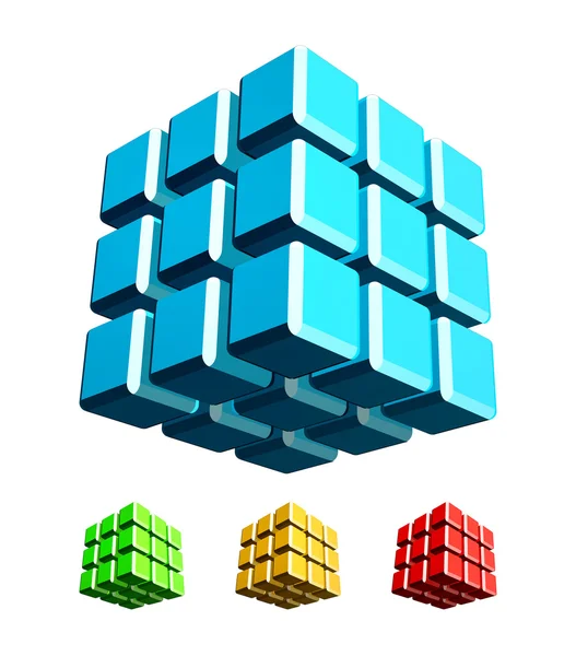 Cubo 3d ilustración — Vector de stock