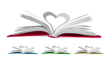kitap sayfalarından kalp