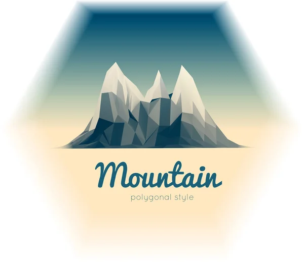 Mountains low-poly style illustration — Stock Vector