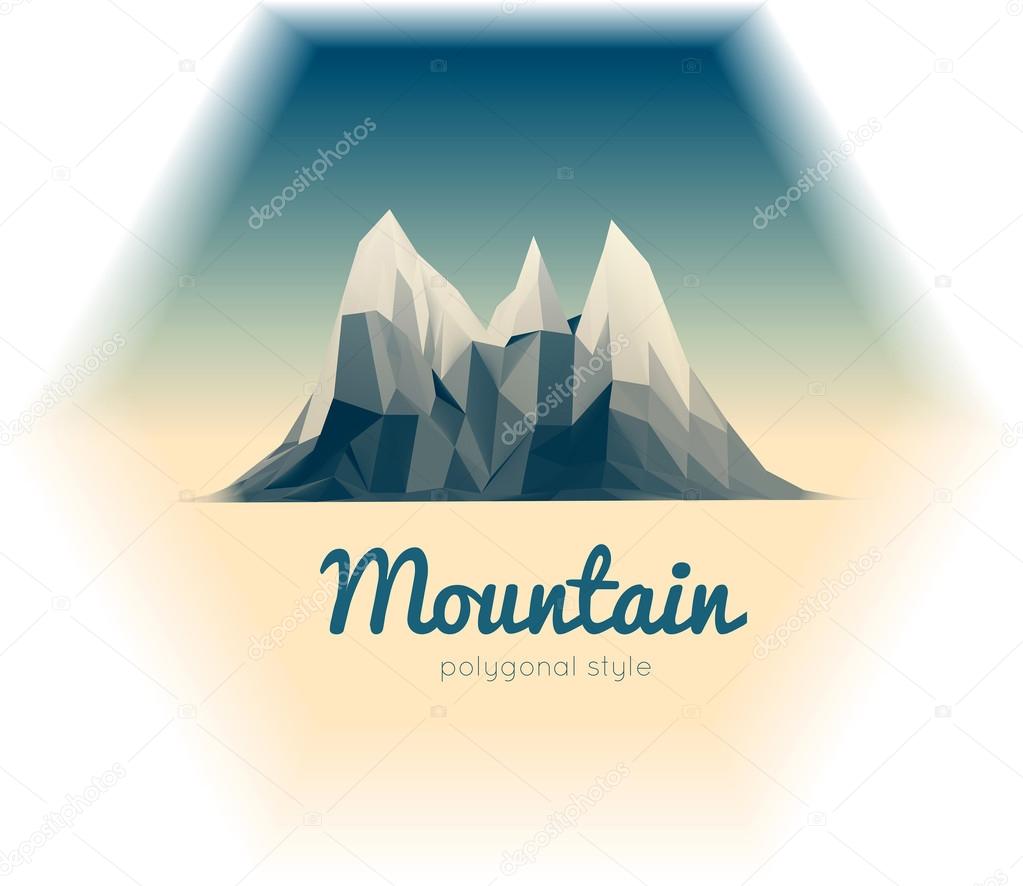 Mountains low-poly style illustration