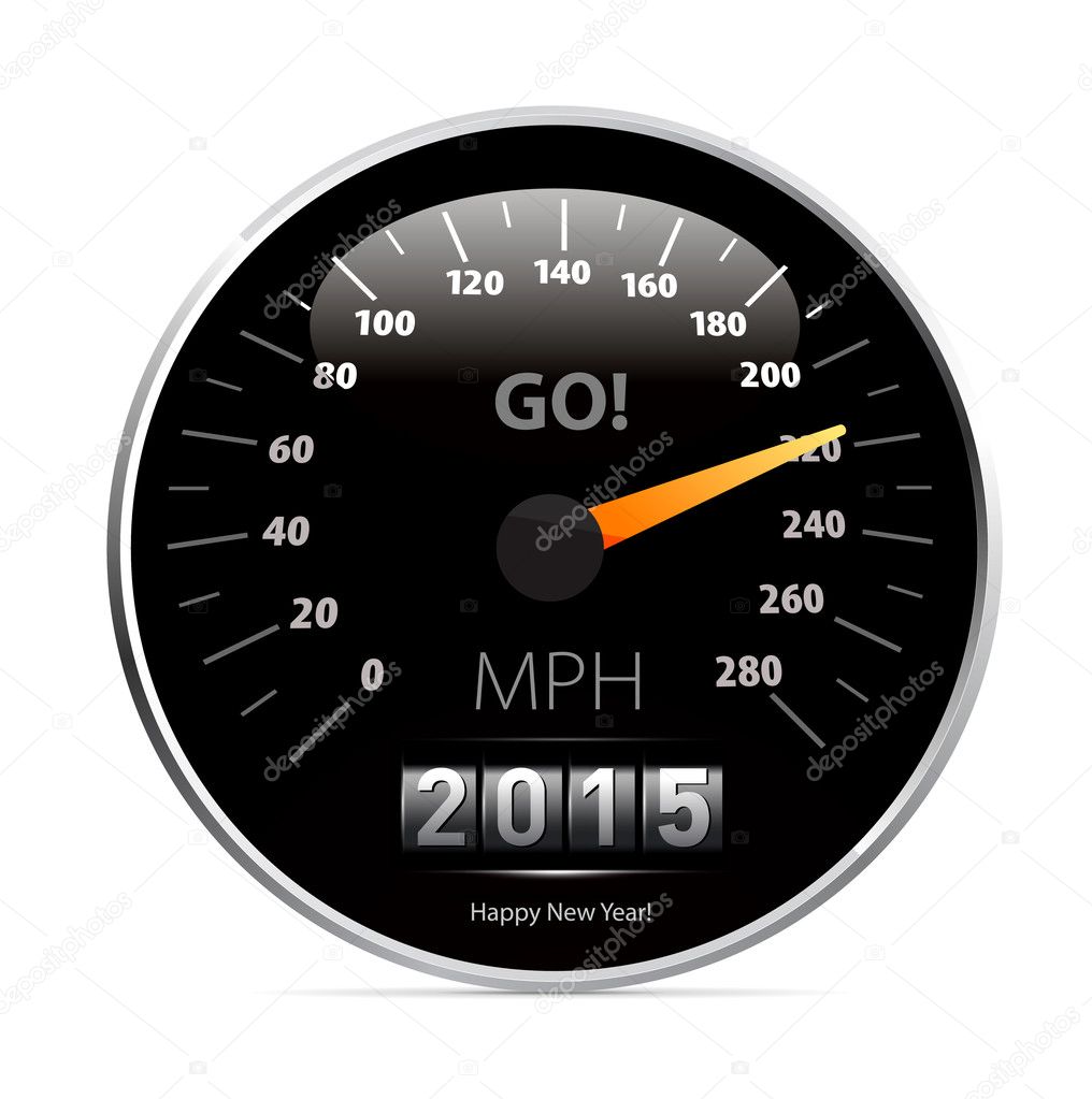 Calendar 2015 in speedometer car.