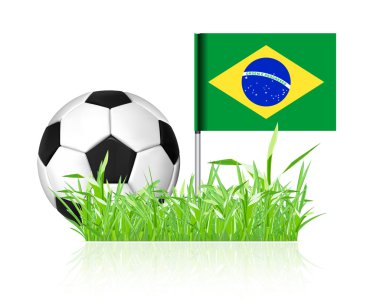 Brezilya bayrağı futbol topu