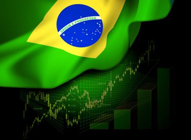 Brezilya bayrağı ile piyasa finansal veriler