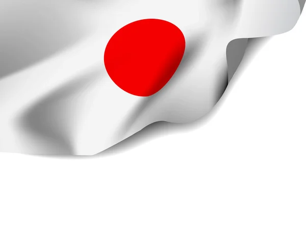 Japońska flaga na białym tle — Wektor stockowy