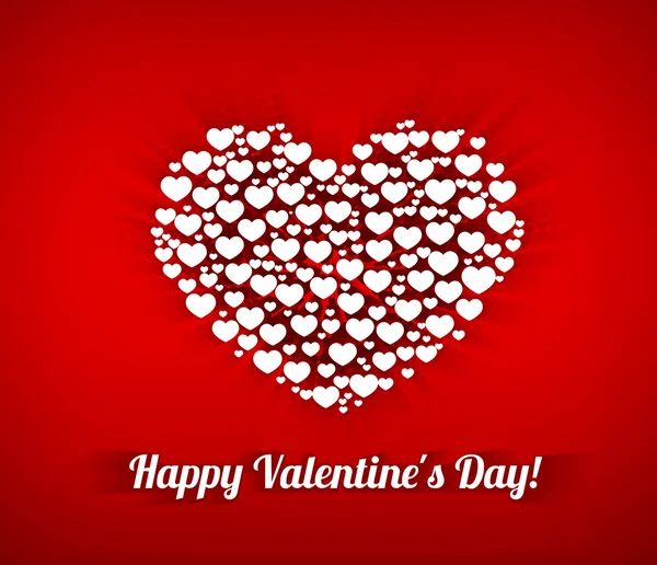 San Valentín composición de los corazones — Vector de stock
