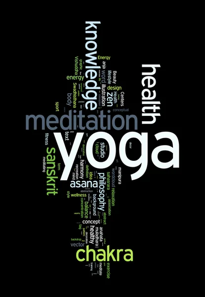 Yoga. ordet molnet konceptet illustration. — Stock vektor