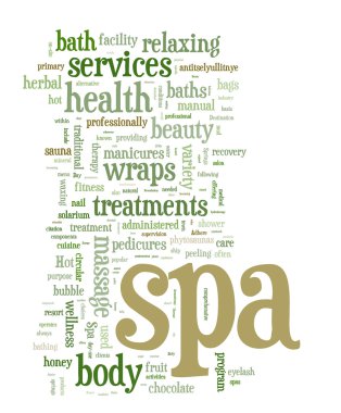 Spa sözcüğü bulut vektör çizim