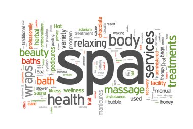 Spa sözcüğü bulut vektör çizim