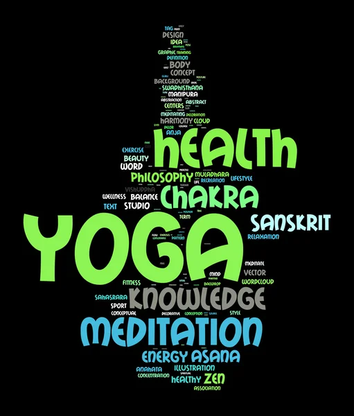 Yoga. Word cloud concept illustratie. — Stockvector