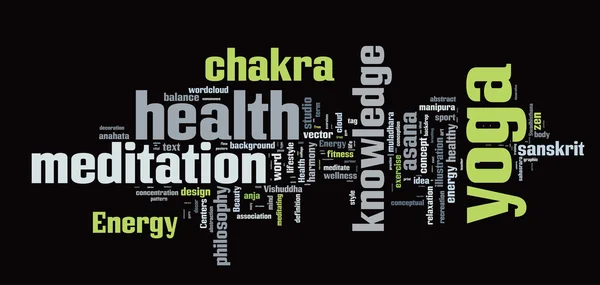 YOGA. Illustration de concept Word Cloud . — Image vectorielle