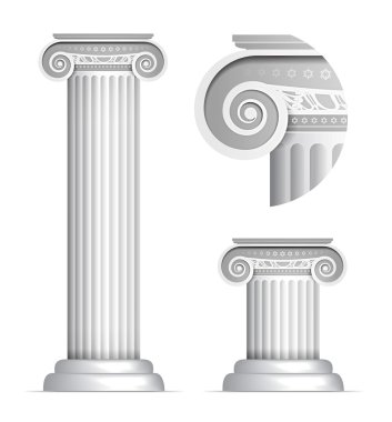 Classical Greek or Roman Ionic column clipart