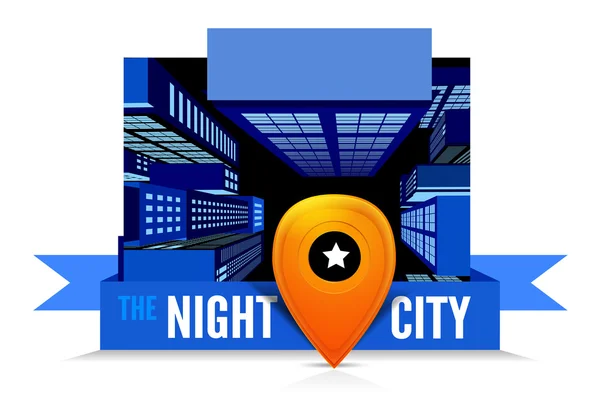 Night in the city. Top view — Stock Vector