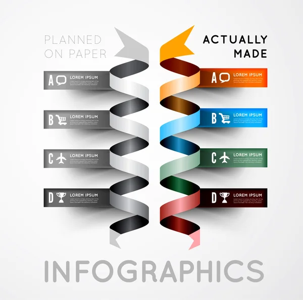 Infographic lehetőségek színes szalagokkal — Stock Vector