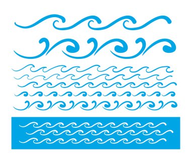 Dikişsiz vector mavi dalga çizgi deseni