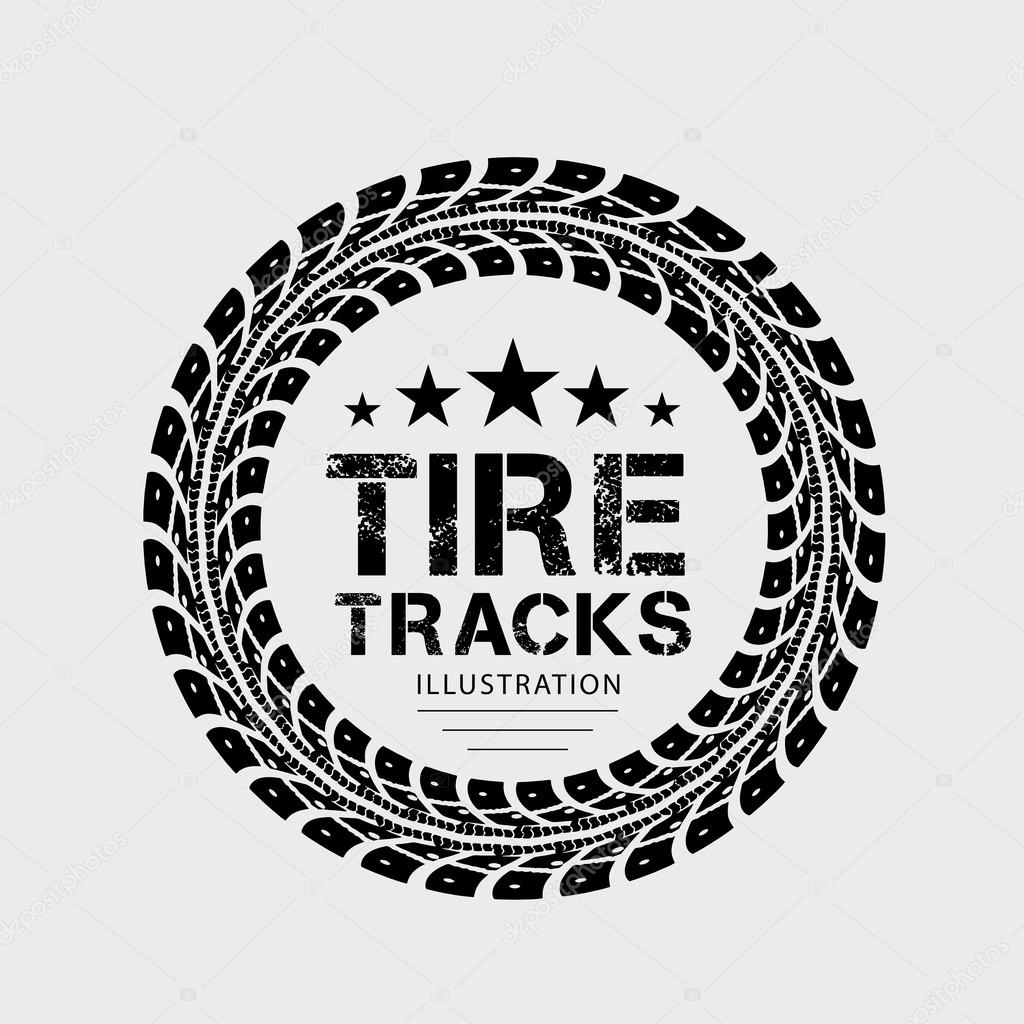 Tire tracks. Illustration on grey background
