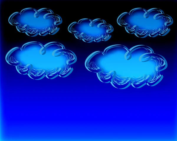 雲と手描きの空 — ストックベクタ