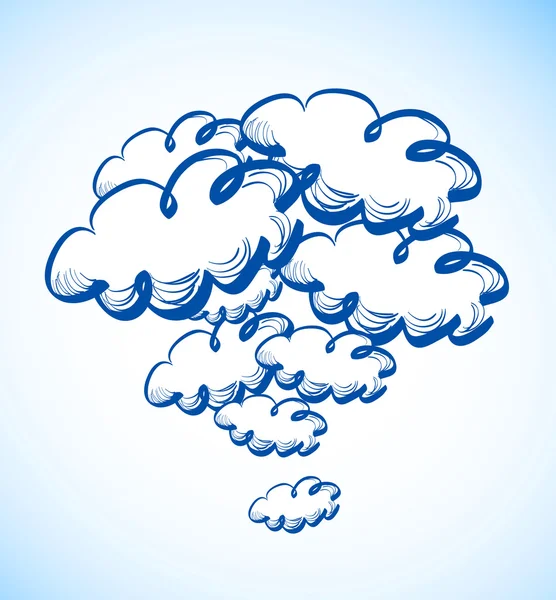 Ręcznie rysowane niebo z chmurami — Wektor stockowy
