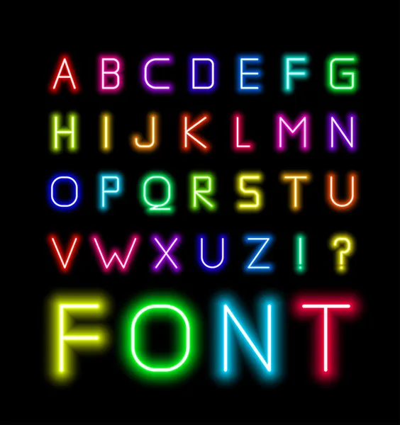 Neon Font — Stock Vector