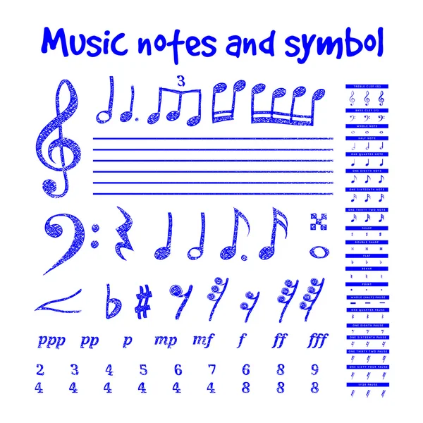 Notas musicais manuscritas —  Vetores de Stock