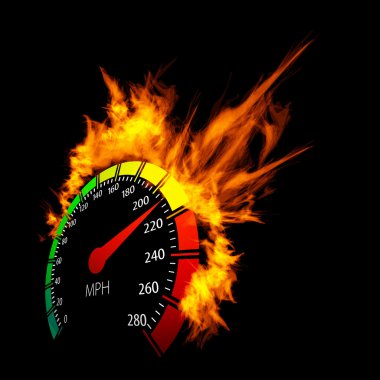Burning speedometer