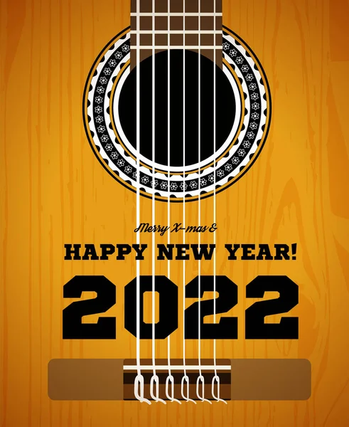 Feliz Ano Novo 2022 Fundo Guitarras Cordas Ilustração — Fotografia de Stock