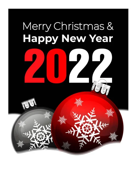 Feliz Año Nuevo 2022 Con Bolas Navidad Ilustración Sobre Fondo —  Fotos de Stock