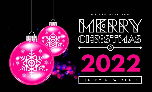 Feliz Año Nuevo 2022 Con Bolas Navidad Ilustración Sobre Fondo — Foto de Stock