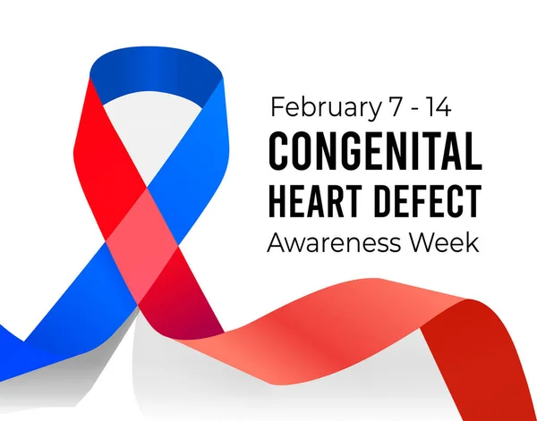 Congenital Heart Defect Awareness Week Vector Illustration White Background — Wektor stockowy