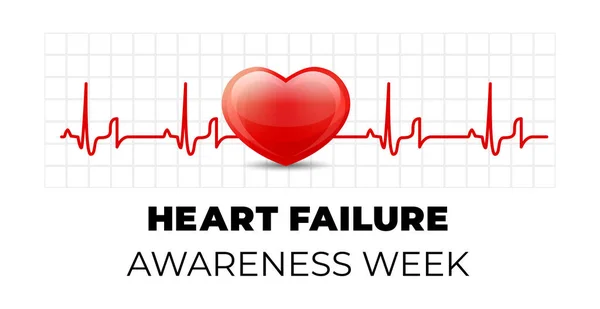 Heart Failure Awareness Week Vector Illustration White Background — Stock vektor