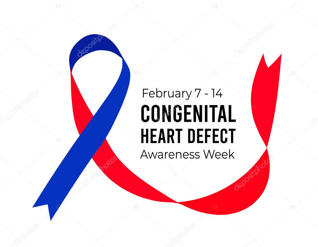 Congenital Heart Defect Awareness Week. Illustration on white background