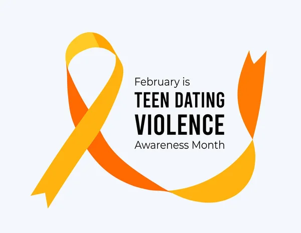 Teen Dating Violence Awareness Month Illustration Ribbon White Background — Zdjęcie stockowe