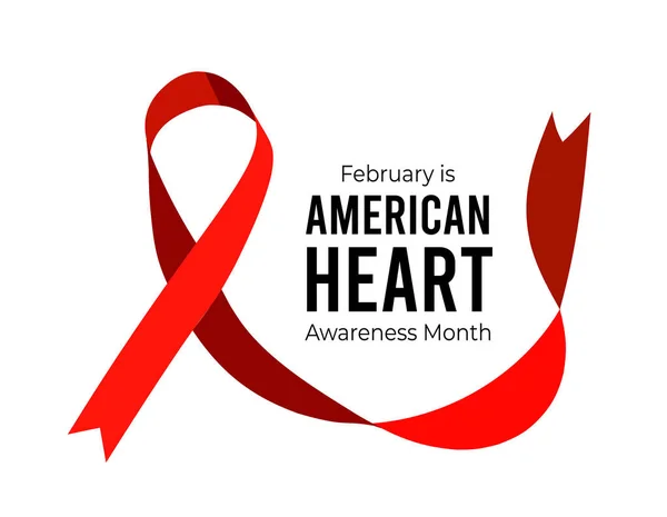 February American Heart Month Vector Illustration White Background — Stock vektor