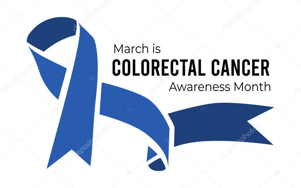 Colorectal Cancer Awareness Month. Illustration on white background