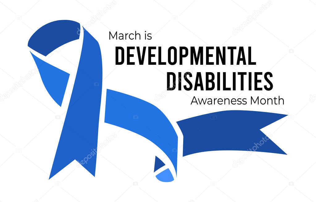 National Developmental Disabilities Awareness Month. Illustration on white background