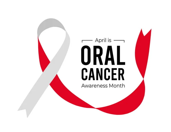 April Oral Cancer Awareness Maand Vector Illustratie Witte Achtergrond — Stockvector