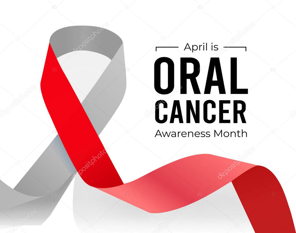 April is Oral Cancer Awareness Month. Illustration on white background