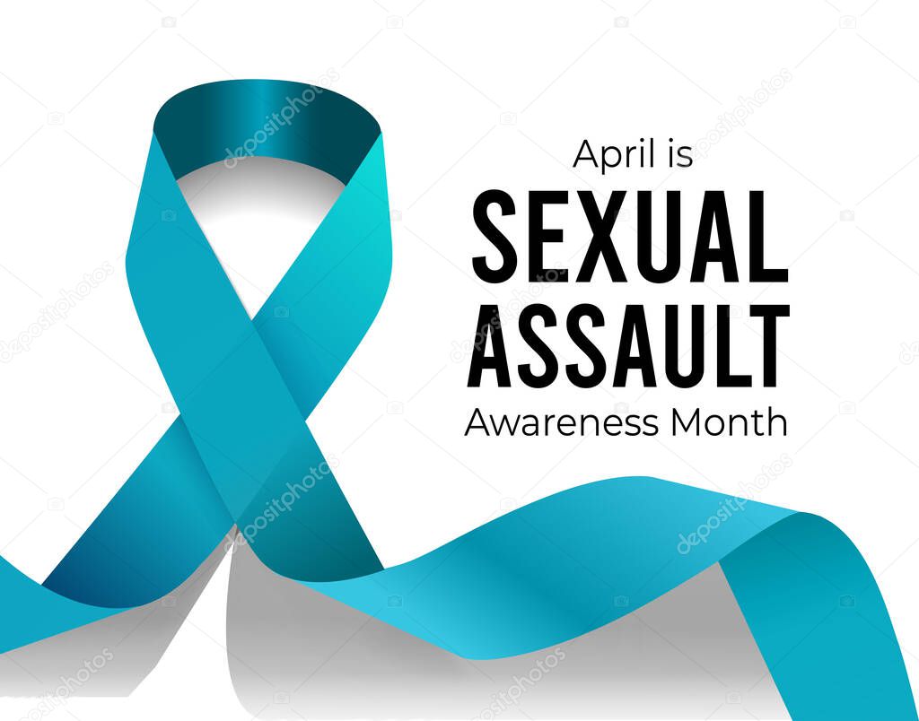 April is Sexual Assault Awareness Month. Illustration on white background