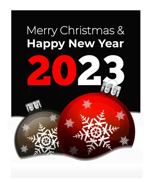 Félicitations Pour Nouvel 2023 Sur Fond Boules Sapin Noël Illustration — Image vectorielle