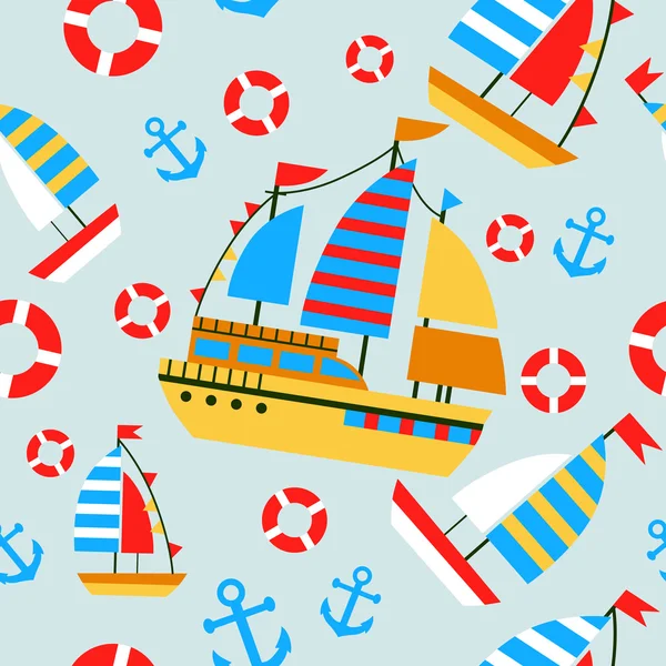 Набір човнів на морі — стоковий вектор