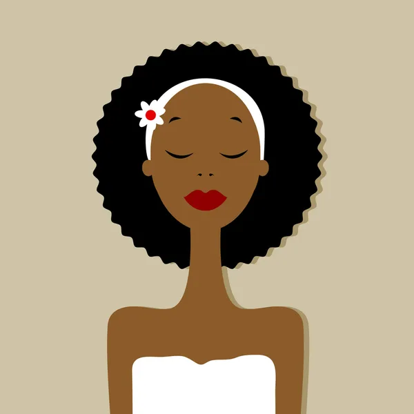Όμορφη γυναίκα πορτρέτο, Κομμωτήριο spa — Διανυσματικό Αρχείο