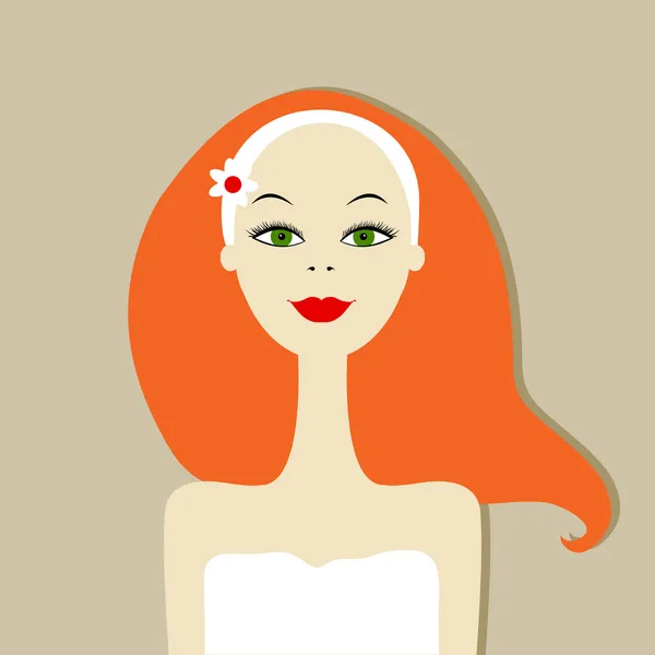 Mooie vrouw portret, spa salon — Stockvector