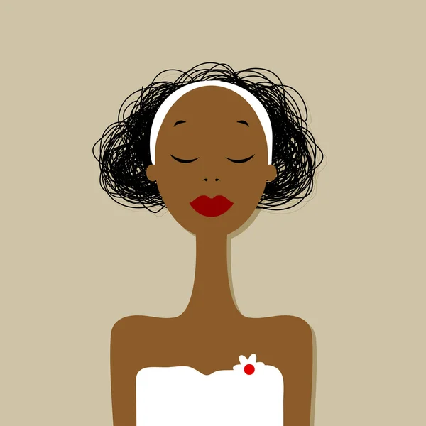 Mujer bonita retrato, salón de spa — Vector de stock