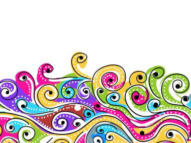 Dalga el çizilmiş desen tasarım, arka plan için