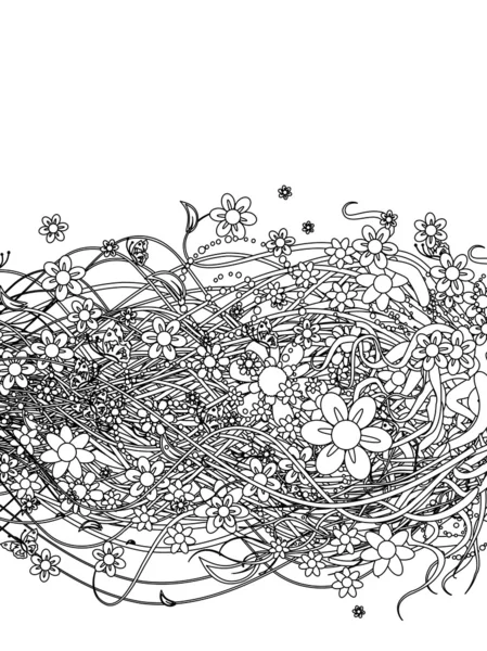 黑色为您设计的抽象花卉图案 — 图库矢量图片