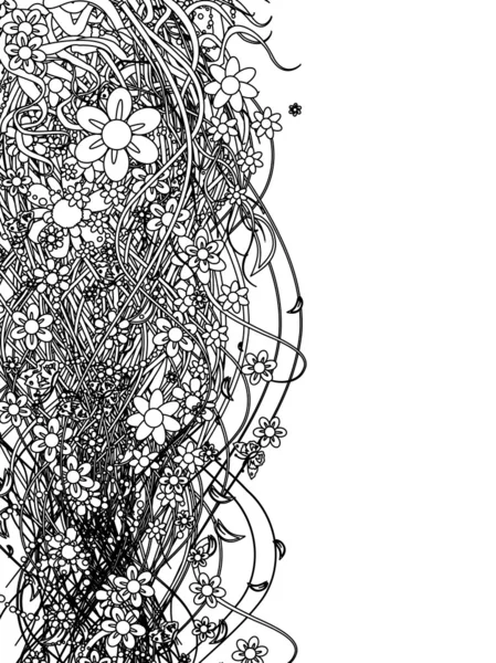 Абстрактний квітковий візерунок чорний для вашого дизайну — стоковий вектор