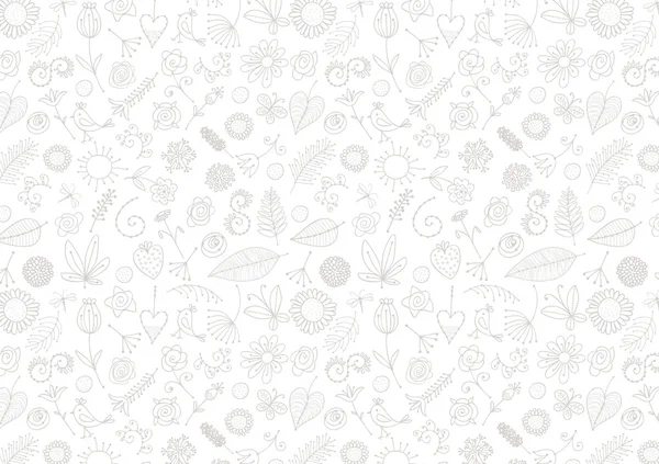 Blumenschmuck-Skizze, Hintergrund für Ihr Design — Stockvektor